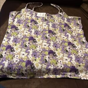 *NWT LOFT Floral Camisole Top in Purple and Green, size L
